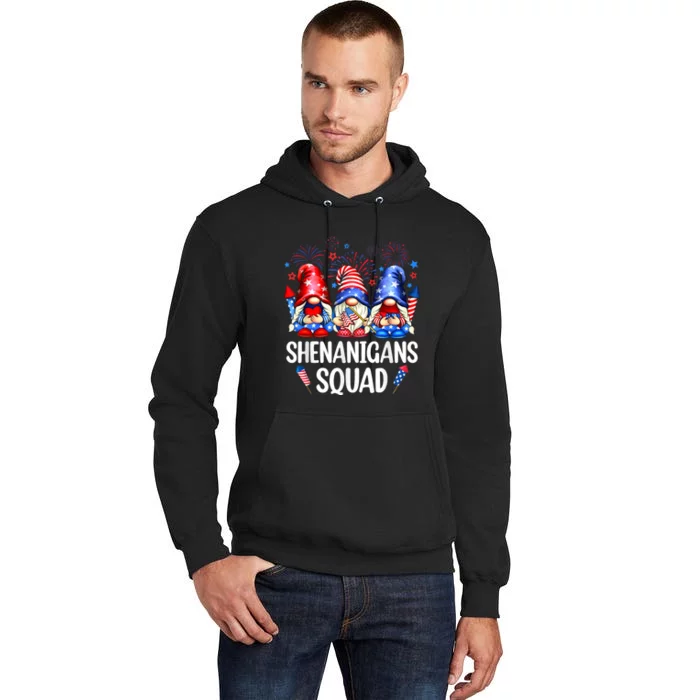 Shenanigans Squad Gnomes USA Independence Day 4th Of July Tall Hoodie