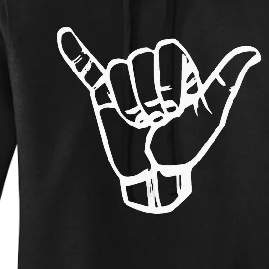 Shaka Sign Good Vibes Retro Hang Loose Hawaii Surfing Women's Pullover Hoodie