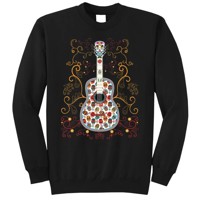 Sugar Skull Guitar Art Design Beautiful colorful guitar Sweatshirt