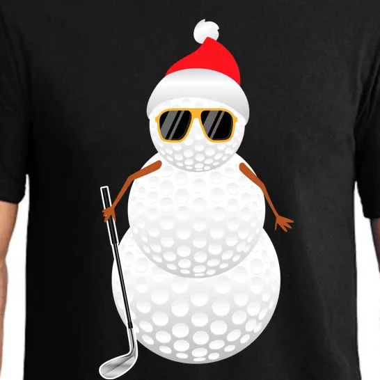 Santa Snowman Golf Ball Christmas Golfer Sweatsweatshirt Pajama Set