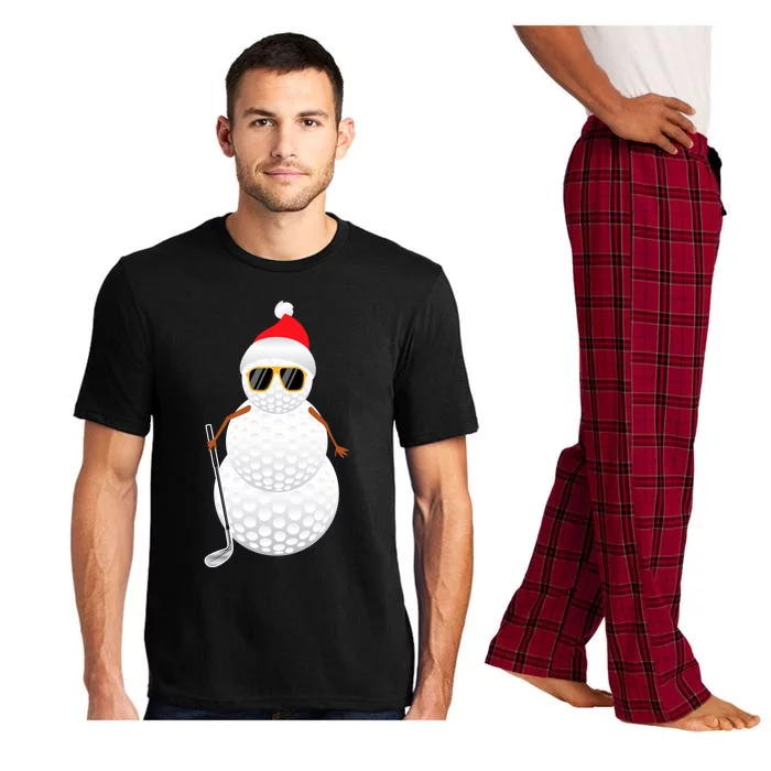 Santa Snowman Golf Ball Christmas Golfer Sweatsweatshirt Pajama Set