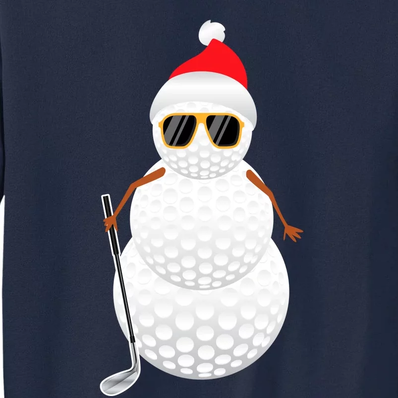 Santa Snowman Golf Ball Christmas Golfer Sweatsweatshirt Tall Sweatshirt