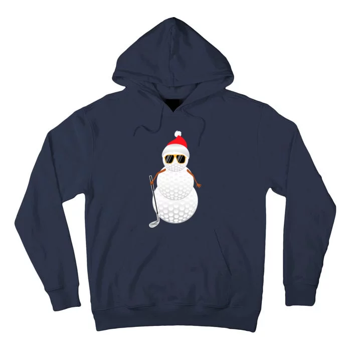 Santa Snowman Golf Ball Christmas Golfer Sweatsweatshirt Tall Hoodie