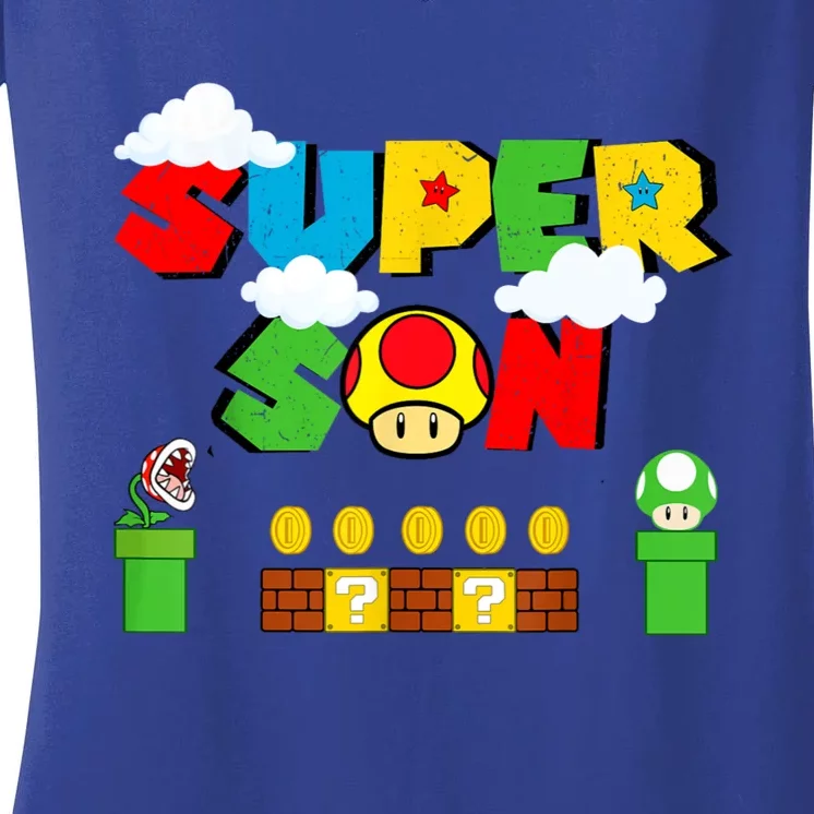 Super Son Gamer Super Retro Game Women's V-Neck T-Shirt