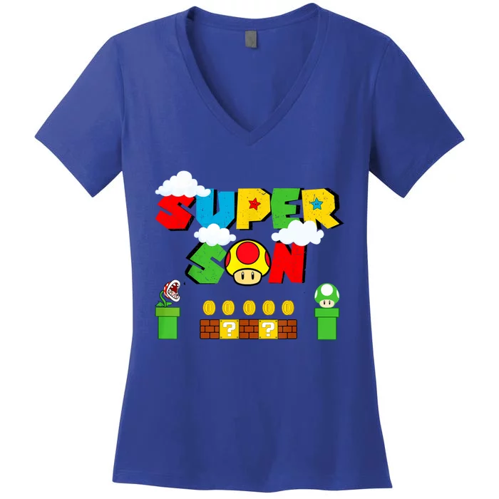 Super Son Gamer Super Retro Game Women's V-Neck T-Shirt