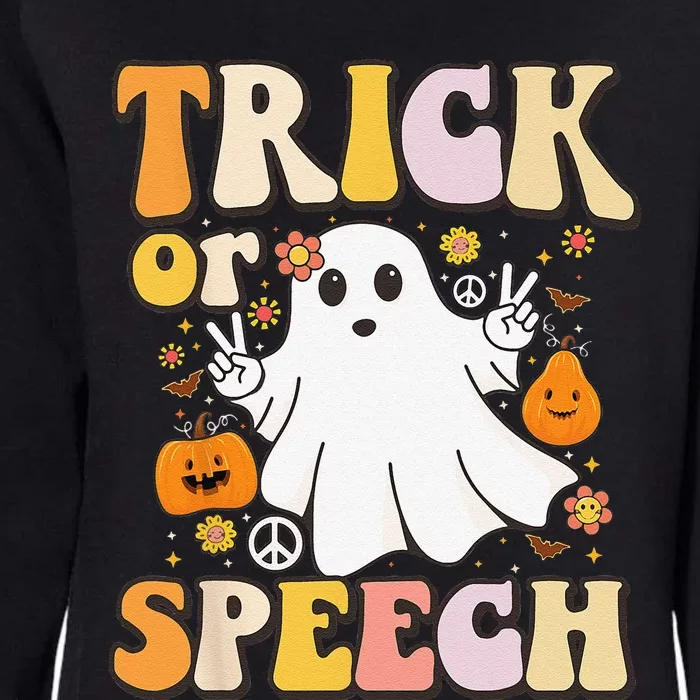 Spooky SLP Groovy Halloween Speech Language Pathologist Womens California Wash Sweatshirt