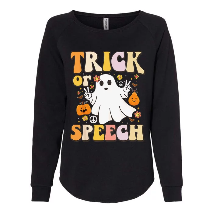 Spooky SLP Groovy Halloween Speech Language Pathologist Womens California Wash Sweatshirt