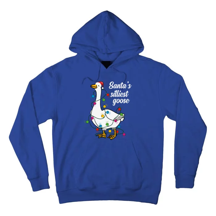 Santa’S Silliest Goose Funny Christmas Family Gift Tall Hoodie