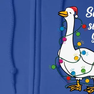 Santa’S Silliest Goose Funny Christmas Family Gift Full Zip Hoodie