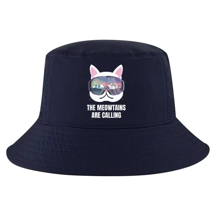 Ski Snowboard Goggles Funny The Meowtains Are Calling Gift Cool Comfort Performance Bucket Hat