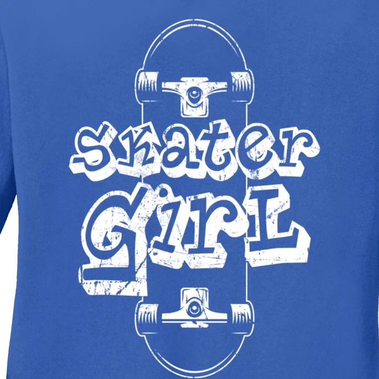 Skater Skateboarding Gift Ladies Long Sleeve Shirt