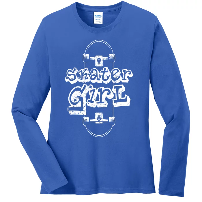 Skater Skateboarding Gift Ladies Long Sleeve Shirt