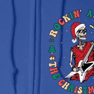 Santa Skeleton Guitar Guy Christmas Rock Band Xmas Musician Gift Full Zip Hoodie