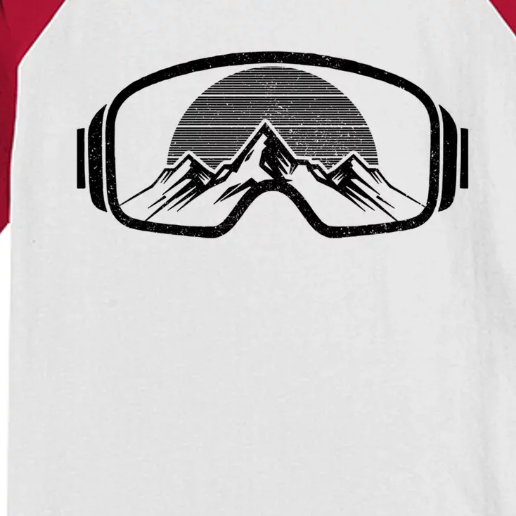 Ski Snowboard Goggles Skiing Snowboarding Skier Snowboarder Cool Gift Kids Colorblock Raglan Jersey