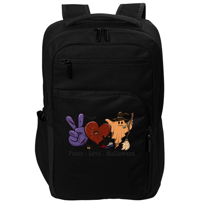 Scary Spooky Ghost Halloween Love Peace Gift Impact Tech Backpack