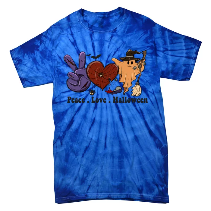 Scary Spooky Ghost Halloween Love Peace Gift Tie-Dye T-Shirt