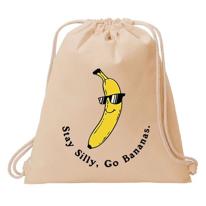 Stay Silly Go Bananas Art Fun Stylish Drawstring Bag