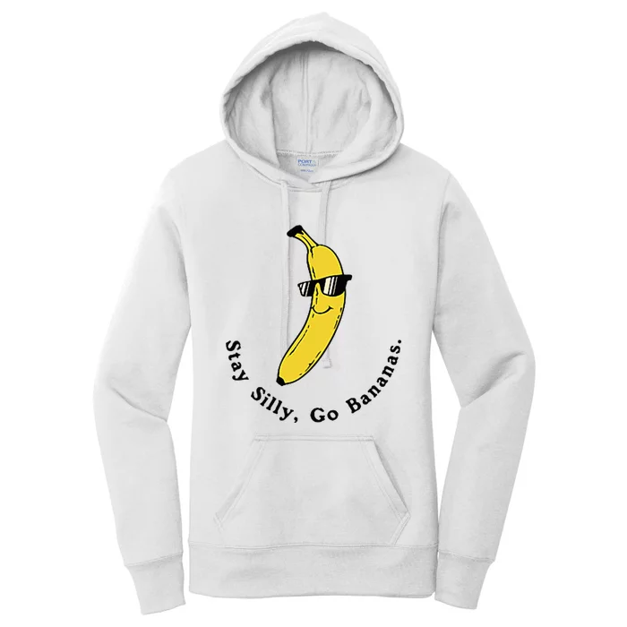 Stay Silly Go Bananas Art Fun Stylish Women's Pullover Hoodie