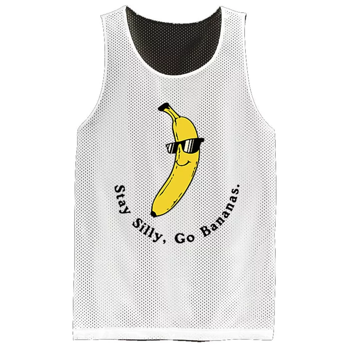 Stay Silly Go Bananas Art Fun Stylish Mesh Reversible Basketball Jersey Tank