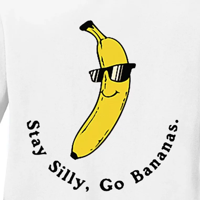 Stay Silly Go Bananas Art Fun Stylish Ladies Long Sleeve Shirt