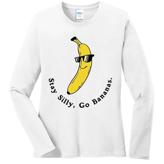 Stay Silly Go Bananas Art Fun Stylish Ladies Long Sleeve Shirt