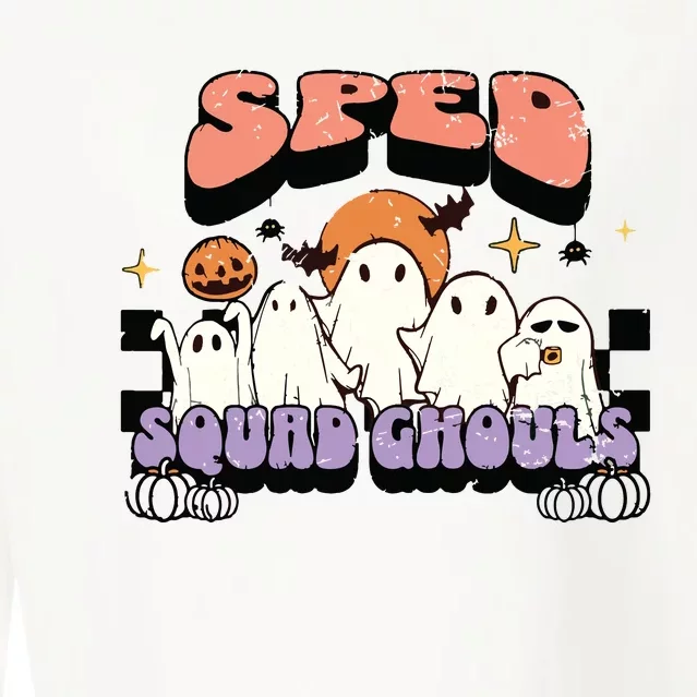 Sped Squad Ghoul Special Education Teacher Halloween Costume Cropped Pullover Crew