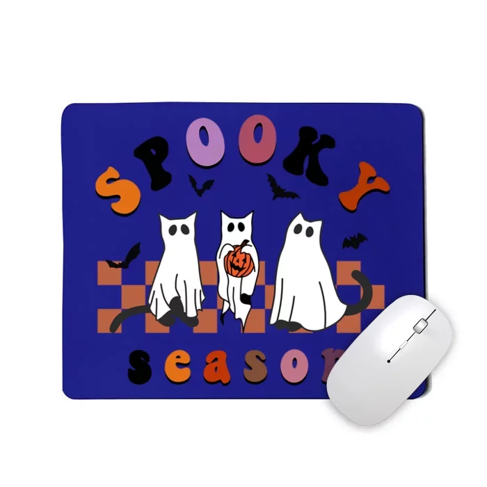 Spooky Season Ghost Retro Cute Halloween Cat Cute Ghost Face Gift Mousepad