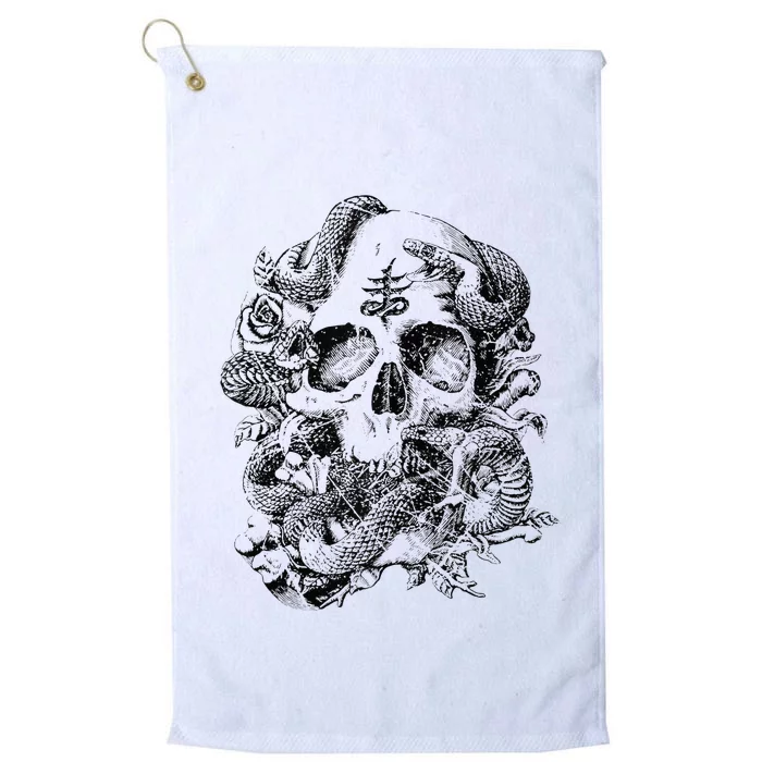 Skull & Snakes Goth Punk Platinum Collection Golf Towel