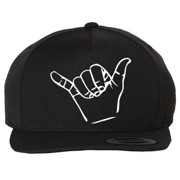 Shaka Sign Good Vibes Retro Hang Loose Wool Snapback Cap