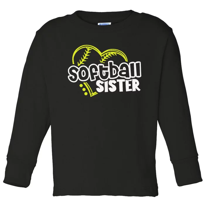 Softball Sister Gifts for Teen Sisters Toddler Long Sleeve Shirt