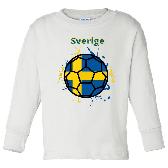 Sverige Soccer Gift Funny Toddler Long Sleeve Shirt