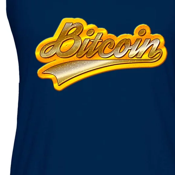 Sporty Style Gold Bitcoin Ladies Essential Flowy Tank