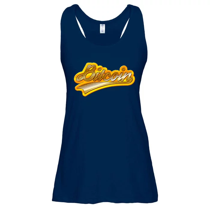 Sporty Style Gold Bitcoin Ladies Essential Flowy Tank