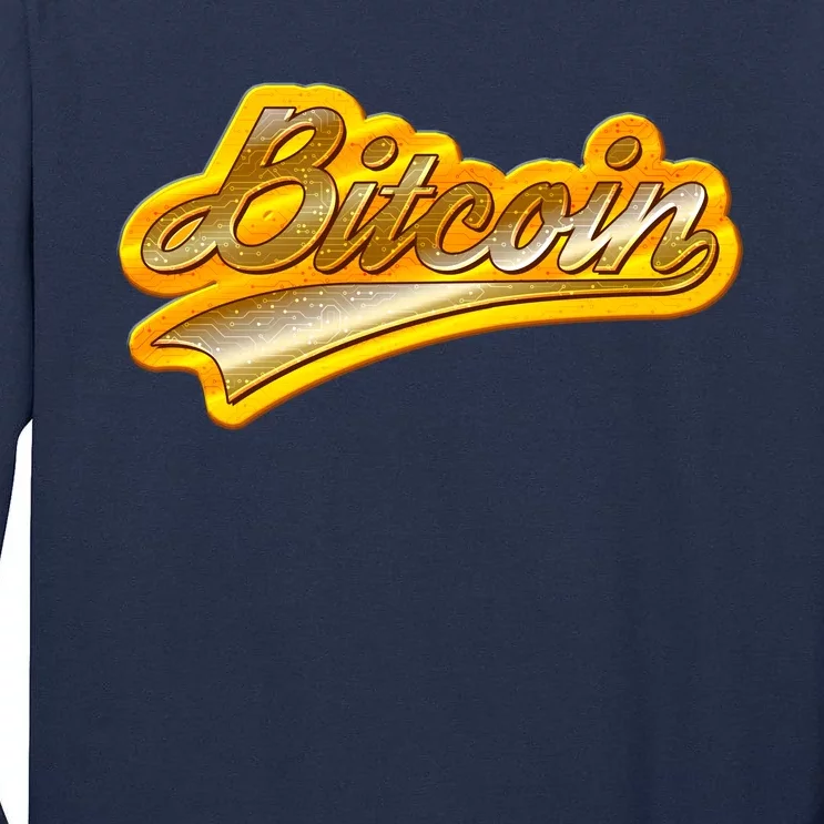 Sporty Style Gold Bitcoin Tall Long Sleeve T-Shirt