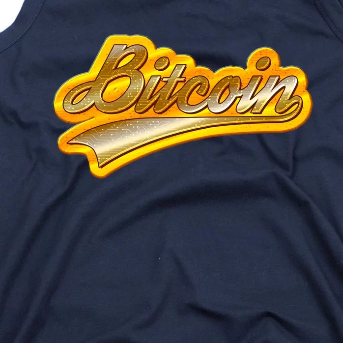 Sporty Style Gold Bitcoin Tank Top