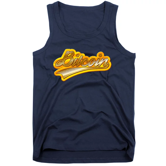 Sporty Style Gold Bitcoin Tank Top