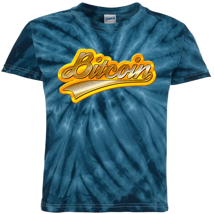 Sporty Style Gold Bitcoin Kids Tie-Dye T-Shirt