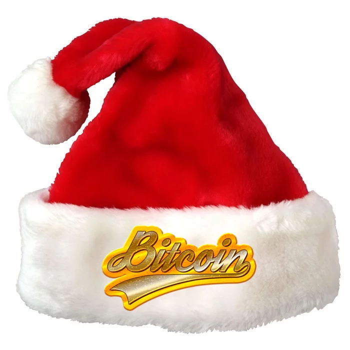 Sporty Style Gold Bitcoin Premium Christmas Santa Hat