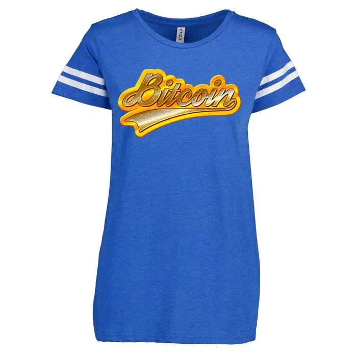 Sporty Style Gold Bitcoin Enza Ladies Jersey Football T-Shirt