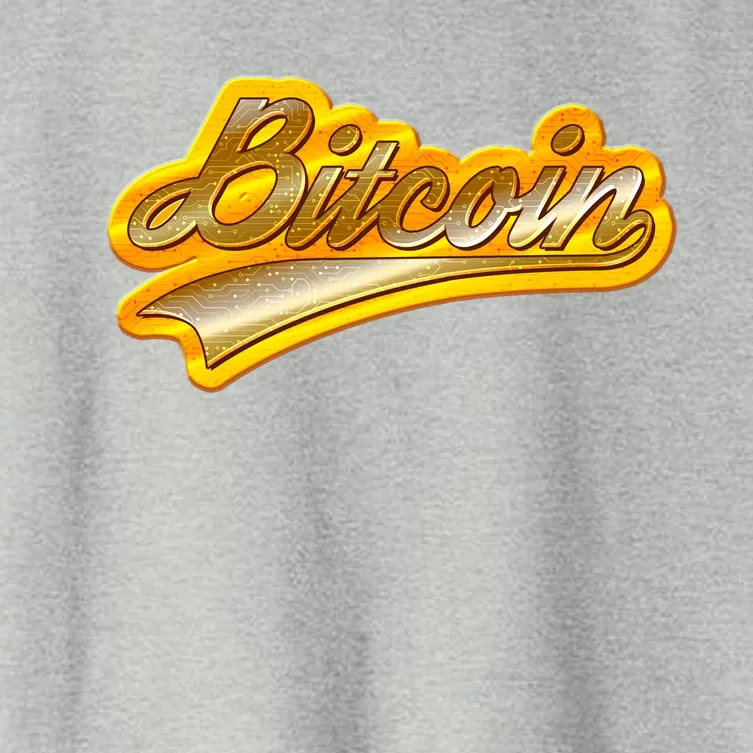 Sporty Style Gold Bitcoin Women's Crop Top Tee