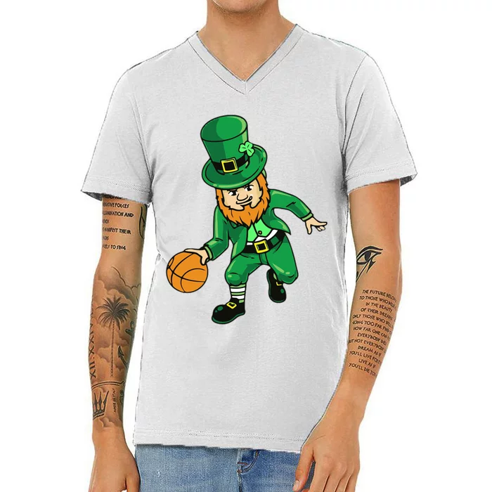 Shenanigans Squad Gnomes Shamrock Happy St Patrick's Day V-Neck T-Shirt