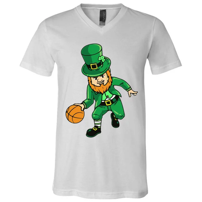 Shenanigans Squad Gnomes Shamrock Happy St Patrick's Day V-Neck T-Shirt