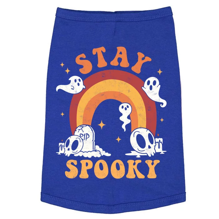 Stay Spooky Ghost Rainbow Groovy Retro Halloween Trick Treat Gift Doggie Tank