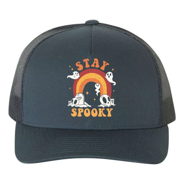 Stay Spooky Ghost Rainbow Groovy Retro Halloween Trick Treat Gift Yupoong Adult 5-Panel Trucker Hat