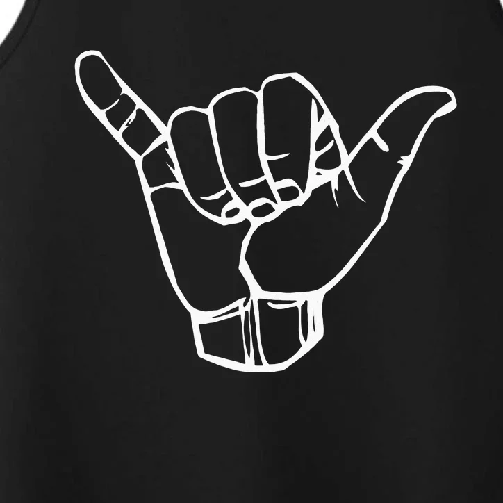 Shaka Sign Good Vibes Hang Loose Aloha Hawaiian Greeting Performance Tank