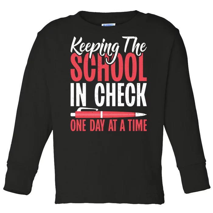 School Secretary Gifts Funny Toddler Long Sleeve Shirt