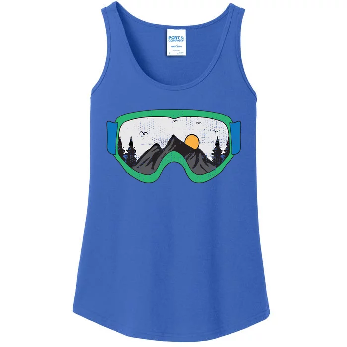 Snow Skiing Goggles Nature Snow Landscape Snow Ski Gift Ladies Essential Tank