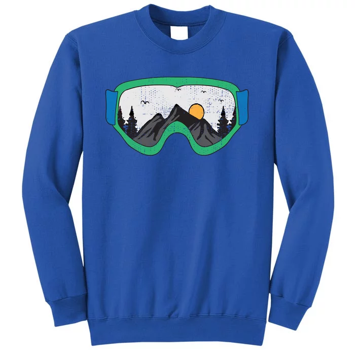 Snow Skiing Goggles Nature Snow Landscape Snow Ski Gift Tall Sweatshirt