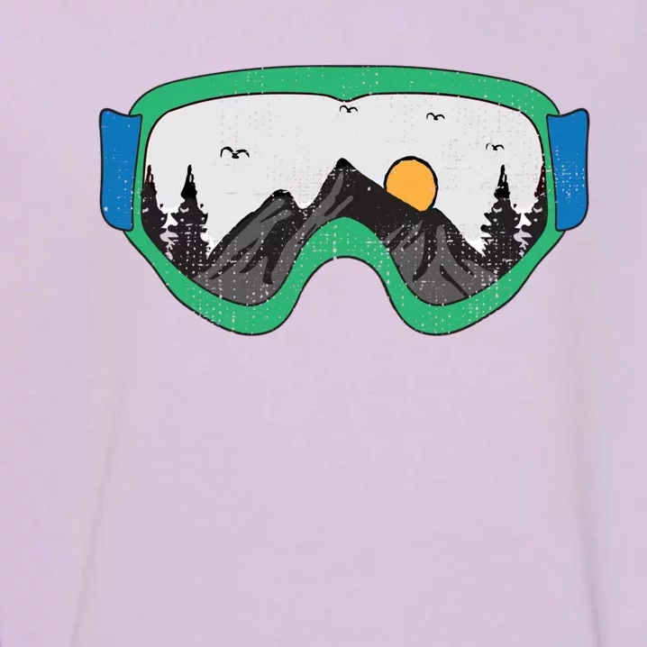 Snow Skiing Goggles Nature Snow Landscape Snow Ski Gift Garment-Dyed Sweatshirt