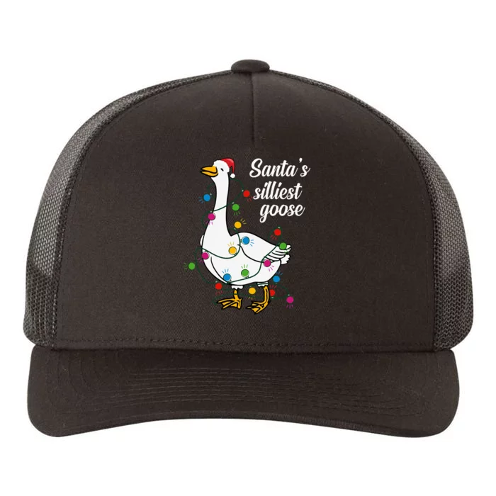 Santa’S Silliest Goose Funny Christmas Family Yupoong Adult 5-Panel Trucker Hat